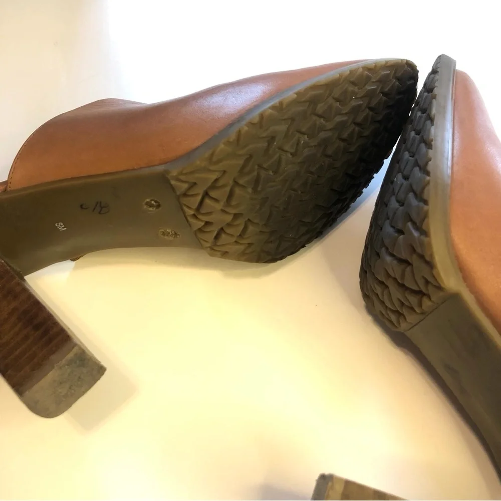 Amanda Smith Smooth Leather High Heeled Mules Size 8 Gently Used - Picture 5 of 11